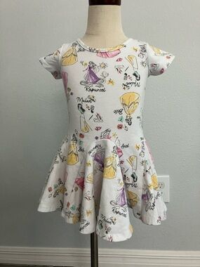 DISNEY Princess Toddlers Girls  white French terry Twirl Dress | 3T
